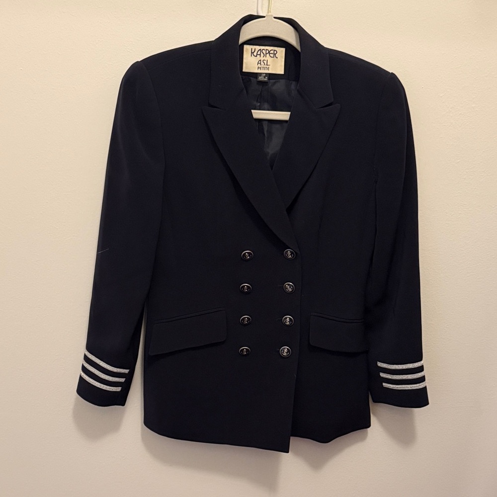 Kasper Black Blazer with Silver Accents